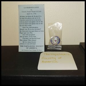 Vintage Sealed Pin Napoleonic Society of America, 80s